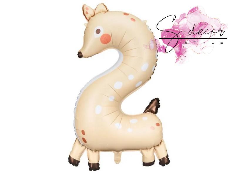 Balónek číslo 2, 86 cm zvířátka