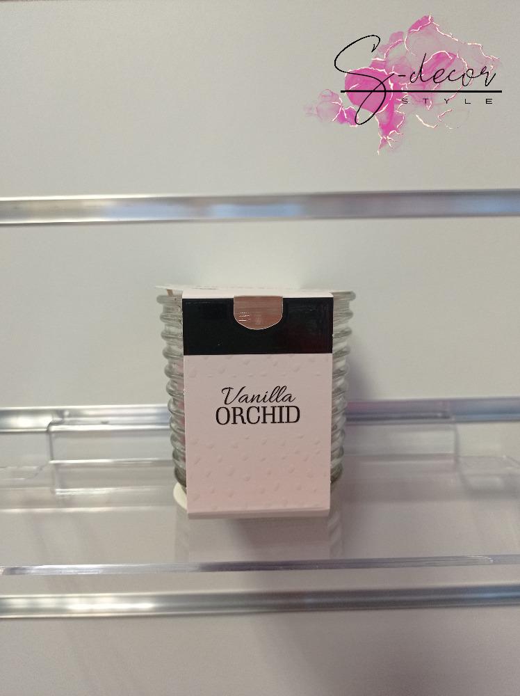 Vonná svíčka vanilla orchid žebrované sklo