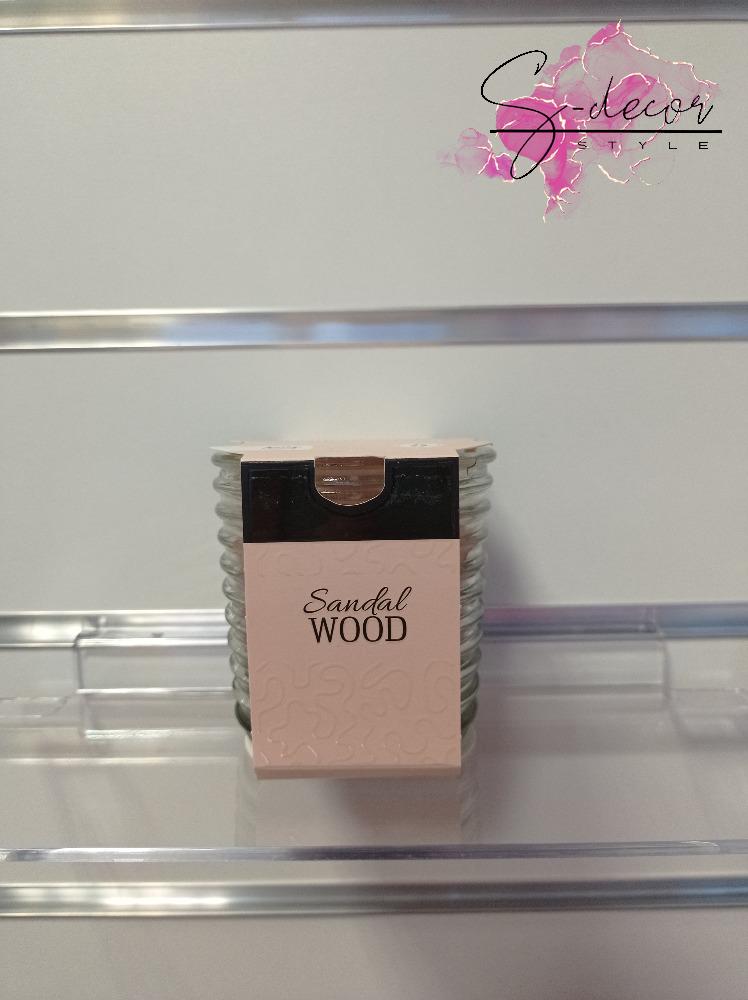 Vonná svíčka sandal wood žebrované sklo