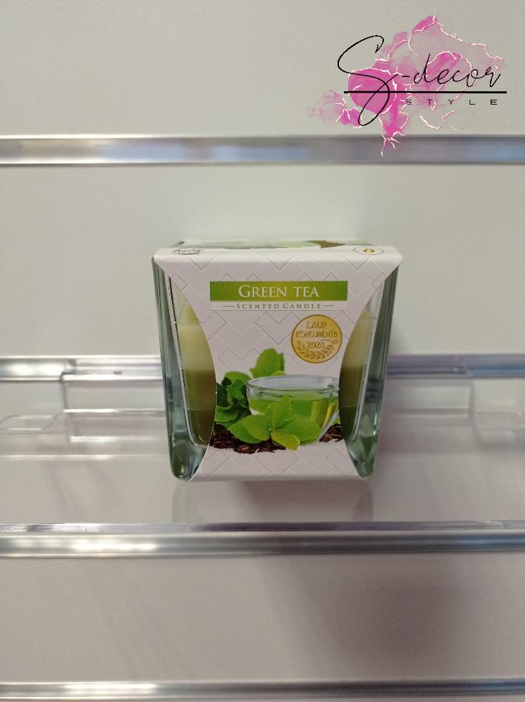 Vonná svíčka hranatá tři barvy green tea